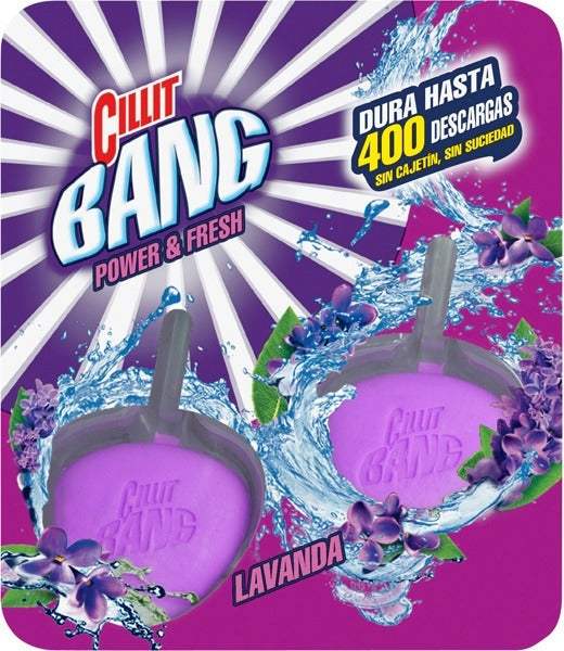 Cillit Bang Power and Fresh WC Freshener, Lavender, 2 x 40 g