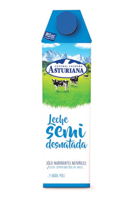 Asturiana Semi Skimmed Milk (Halfvolle Melk), 1 L