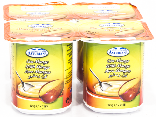 Asturiana Yogurt, Mango, 4 x 125 gr