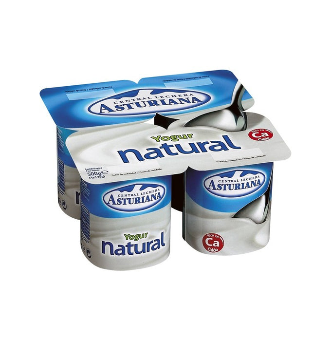 Asturiana Yogurt, Plain Natural, 4 x 125 gr