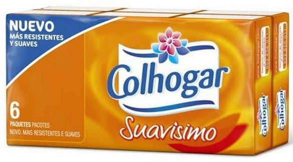 Colhogar Soft Facial Tissues, 6 x 8 ct