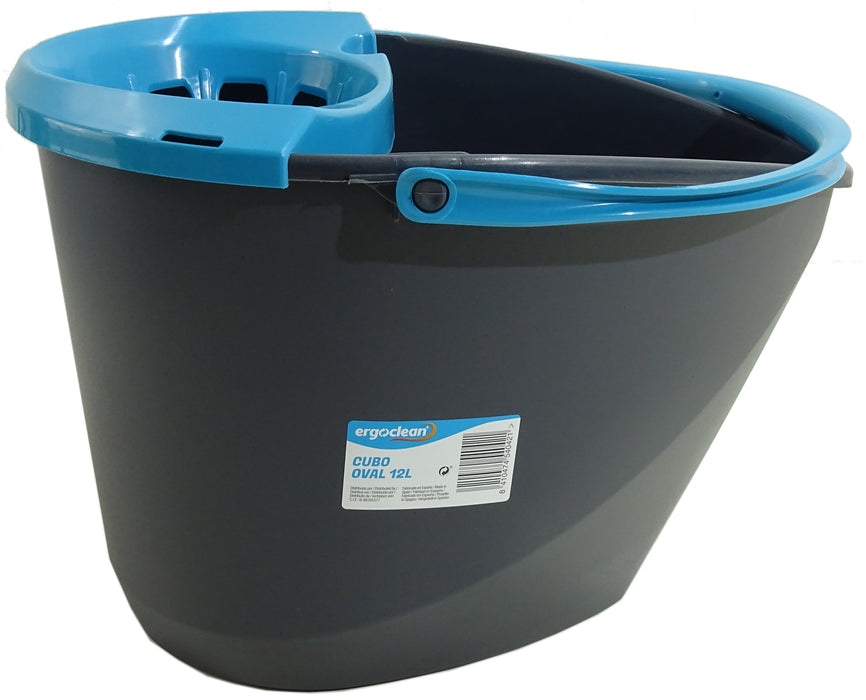 Ergoclean Mop Bucket with Wringer, 12 L (SKU: 8410474540421)