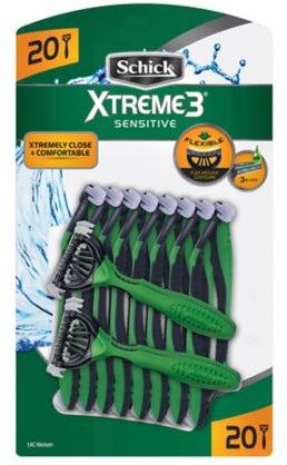 Schick Xtreme3 Sensitive Razor, Value Pack, 20 ct