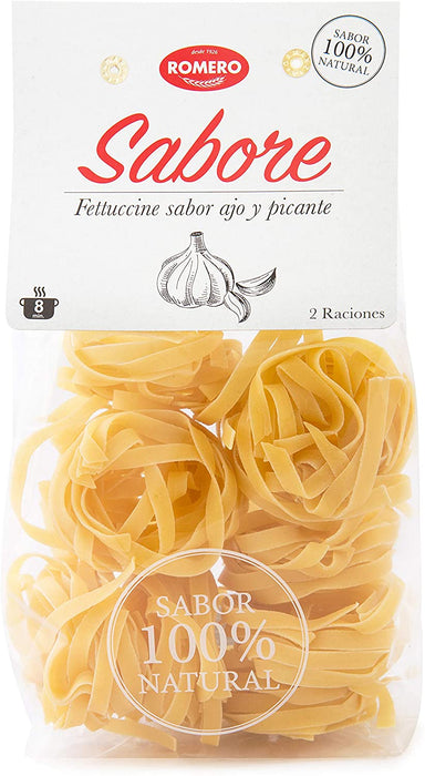 Romero Fettuccine Pasta With Garlic & Spicy Flavor, 200 gr