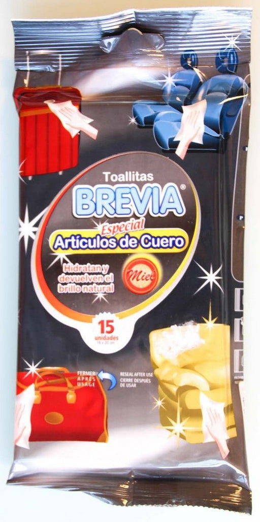 Brevia Leather Wipes, 15 ct