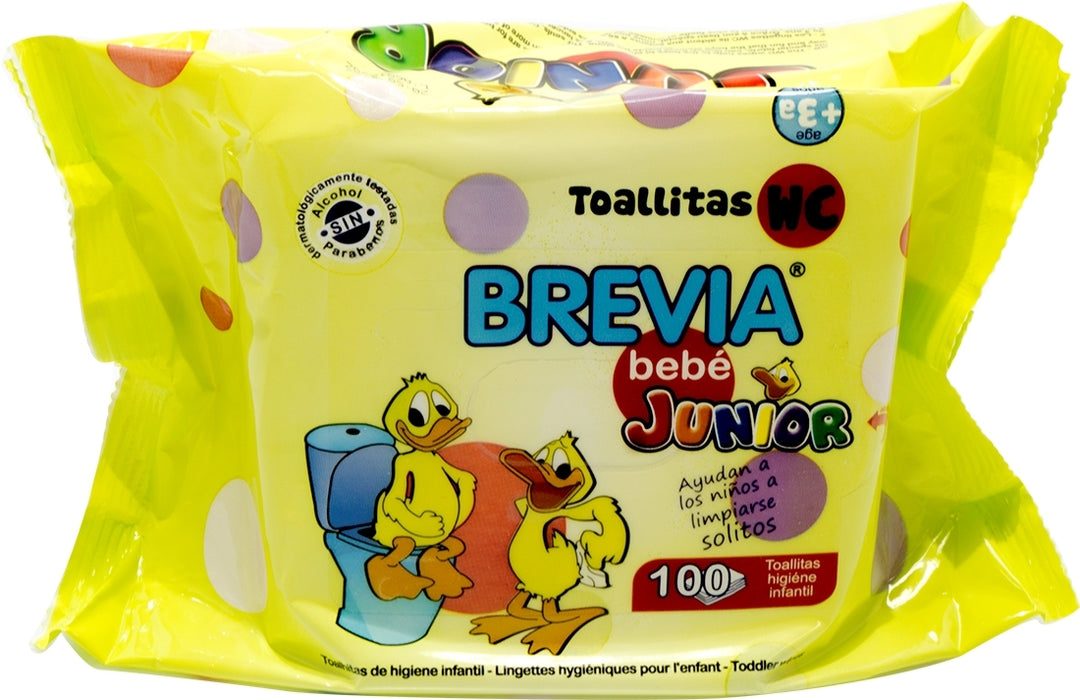 Brevia Bebe Junior WC Wipes, 3 yrs +, 100 ct