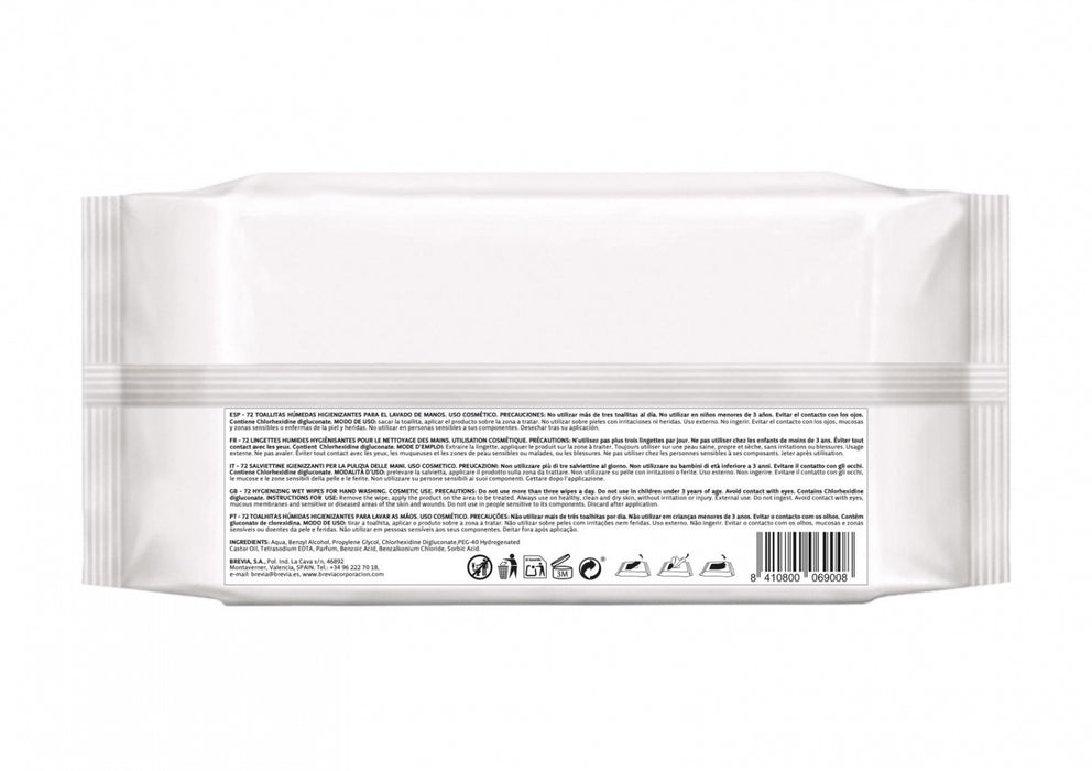 Salustar Hygienizing Wet Wipes for Hand Washing (Antiseptic), 72 ct