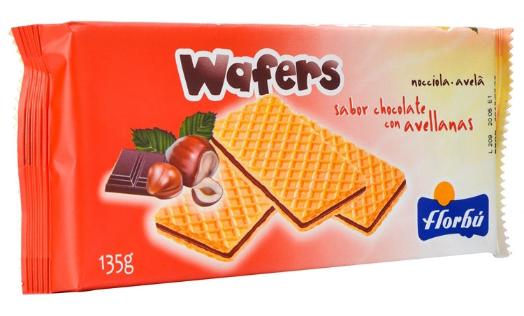 Florbu Wafers with Chocolate and Hazelnut Flavored Filling, 135 gr