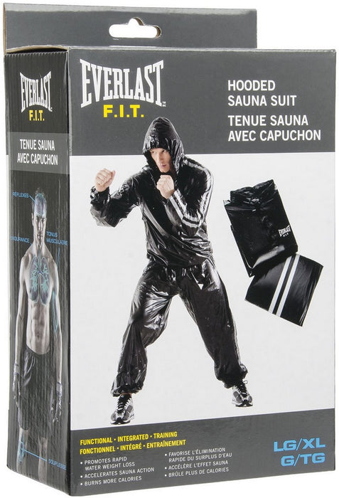 Everlast Fit Hooded Sauna Suit, L/XL, 2 pcs