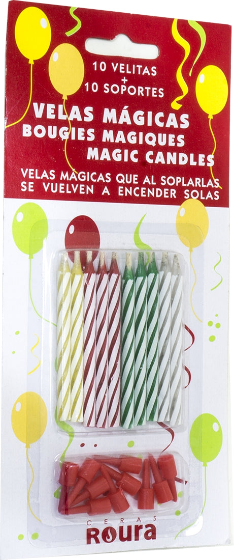 Roura Magic Candles (10 candles, 10 holders), 10 ct