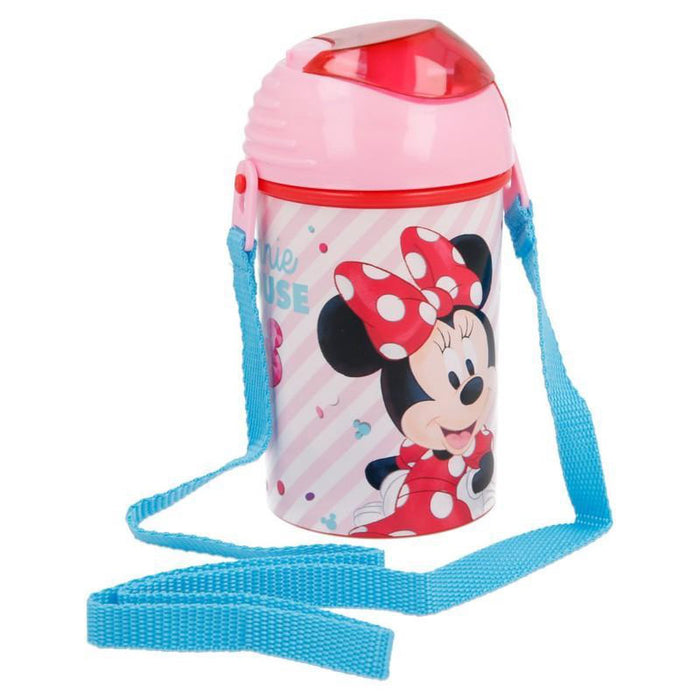 Minnie Mouse Pop Up Water Bottle For Girls, 450 ml