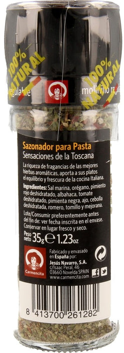 Carmencita Pasta Seasoning Tuscany Sensation Grinder, 35 gr