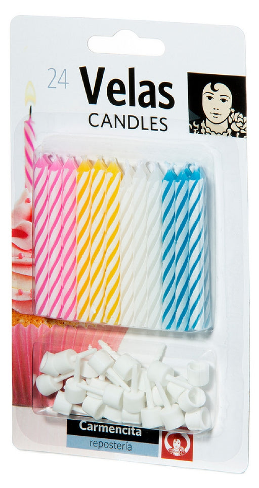 Carmencita Birthday Candles, 24 ct