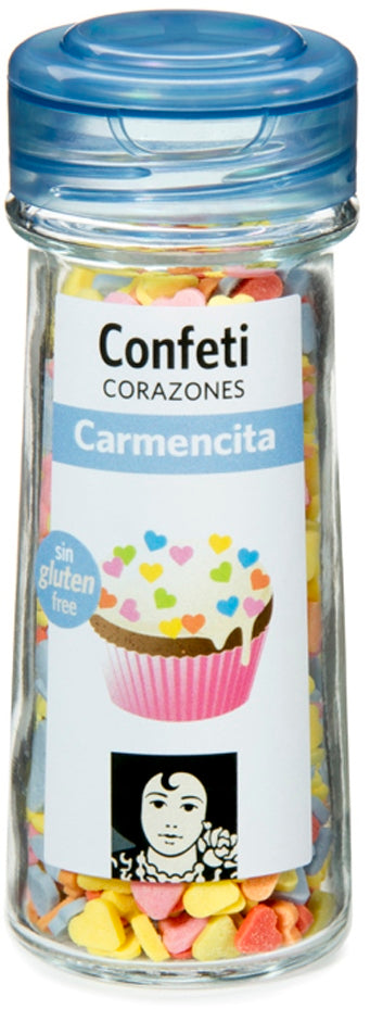 Carmencita Colorful Sugar Confetti, Hearts, 57 gr