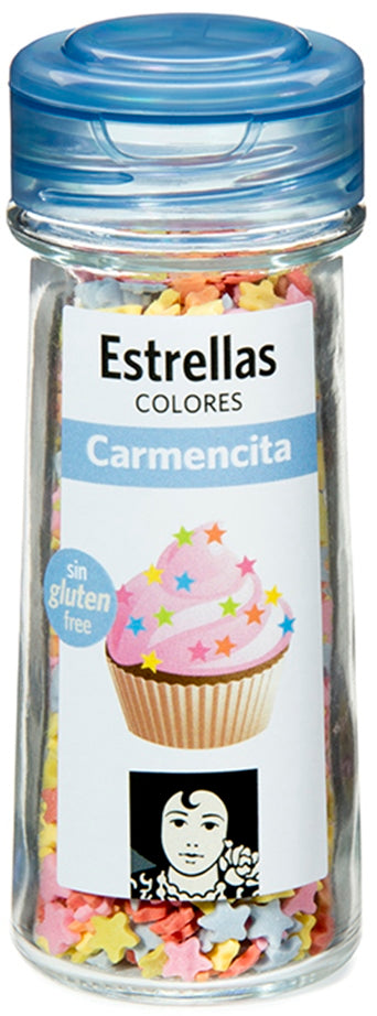 Carmencita Colorful Sugar Confetti, Stars, 50 gr