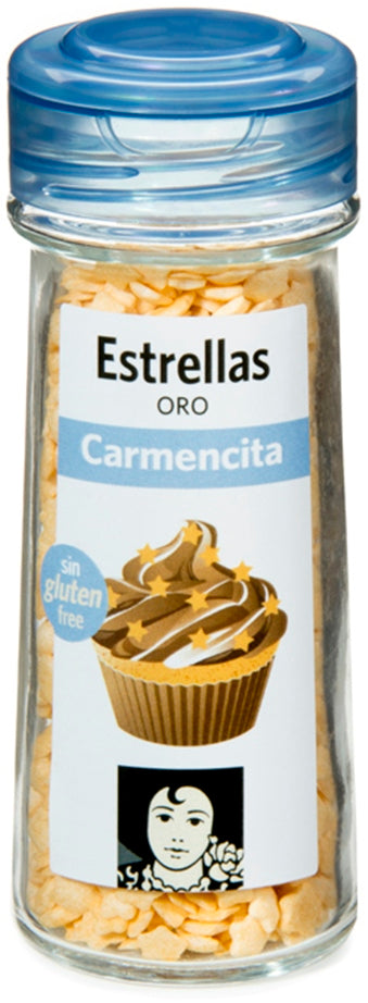 Carmencita Gold Sugar Confetti, Stars, 55 gr