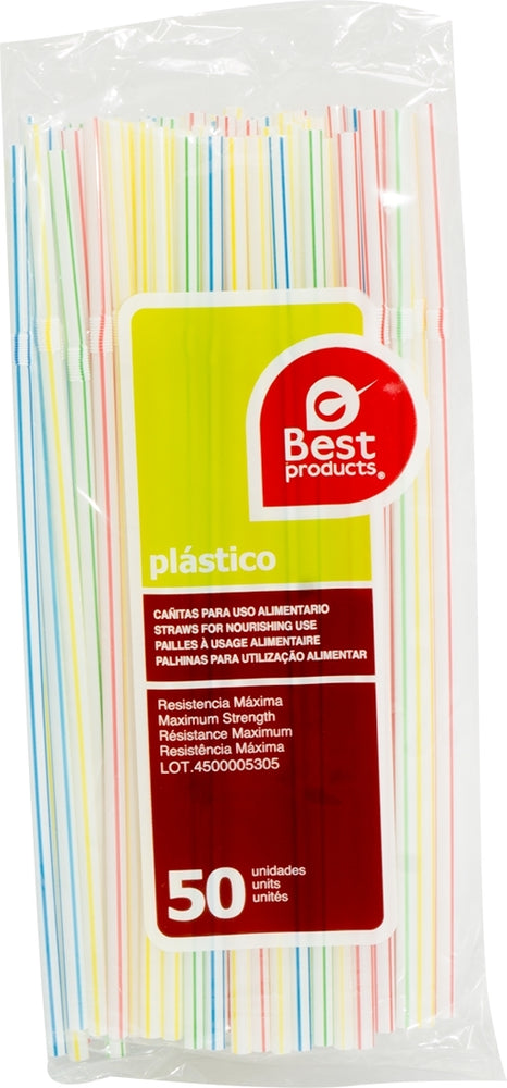 Best Products Flexible Plastic Straws, 50 ct