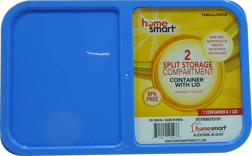 Home Smart 2 Compartment Plastic Storage Container (Specify Color at Checkout), 2 pcs