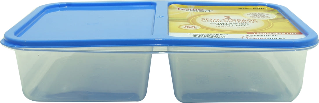 Home Smart 2 Compartment Plastic Storage Container (Specify Color at Checkout), 2 pcs