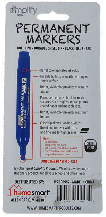 Simplify Permanent Markers, 3 ct