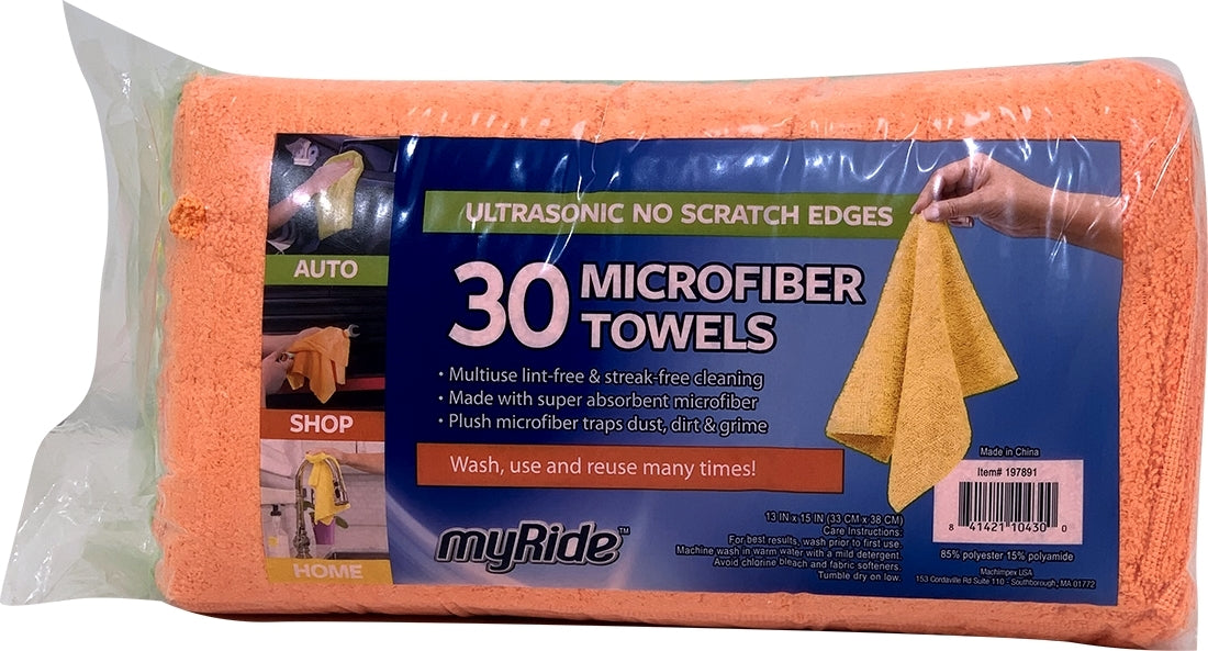 My Ride Microfiber Towels, 30 ct