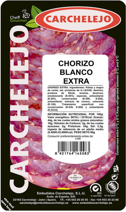 Carchelejo Chorizo Blanco Extra, 90 gr