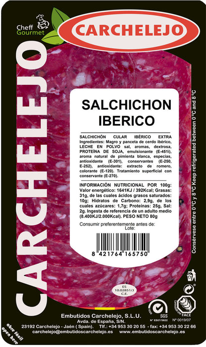 Carchelejo Salchichon Iberico, 80 gr