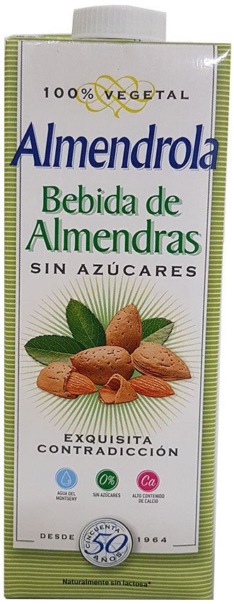 Almendrola Almond Milk, Unsweetened, 100% Vegetable, 1 L