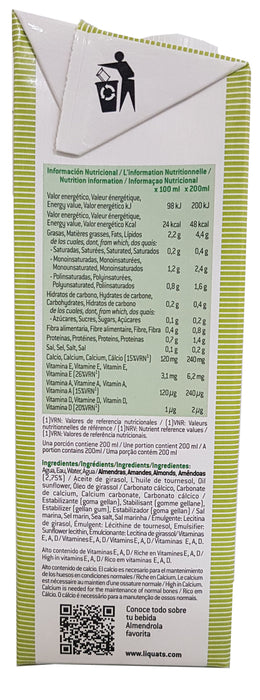 Almendrola Almond Milk, Unsweetened, 100% Vegetable, 1 L
