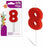 Party Products Red Birthday Candle, Nr. 8, 1 ct