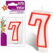 Party Products Red and White Candle, Nr. 7, 1 ct