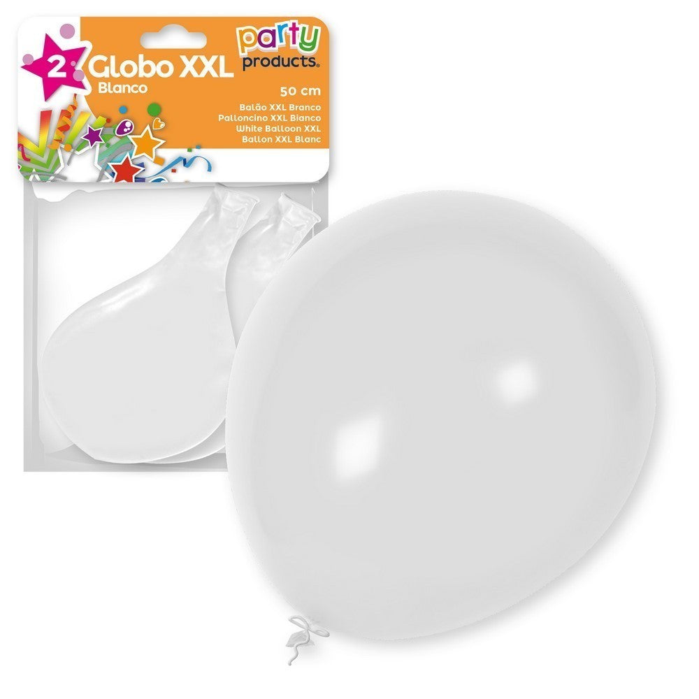 Party Products 50 cm XXL Balloons, White, 2 ct