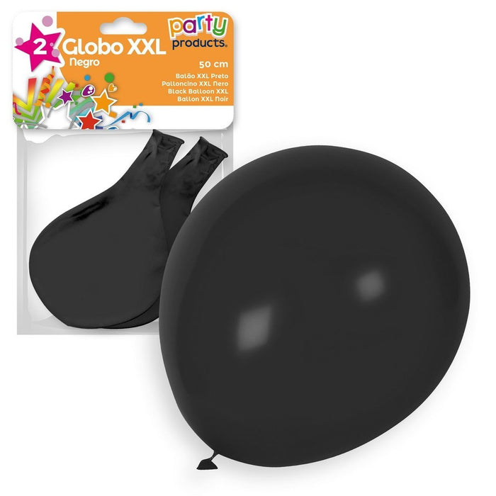 Party Products 50 cm XXL Balloons, Black, 2 ct