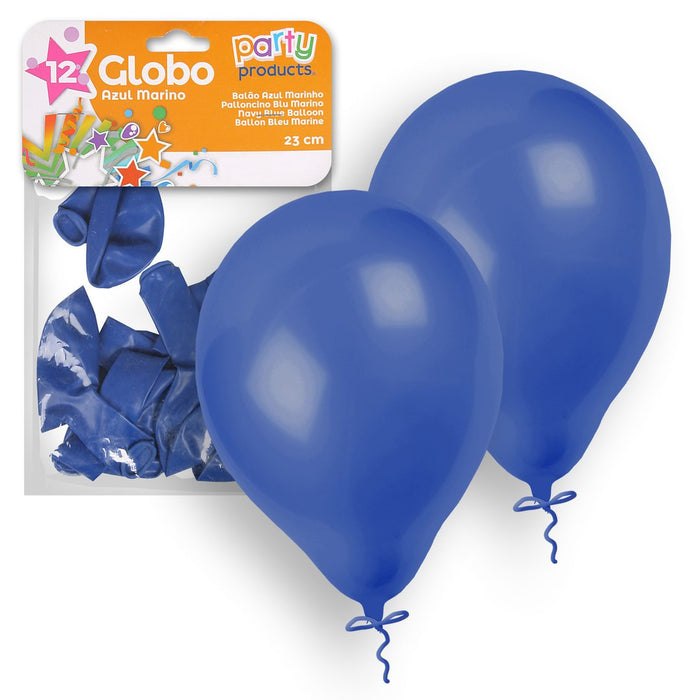 Party Products 23 cm Balloons, Navy Blue, 12 ct