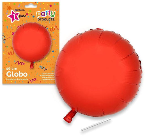 Party Products Round Polyamide Balloon, Red, 46 cm
