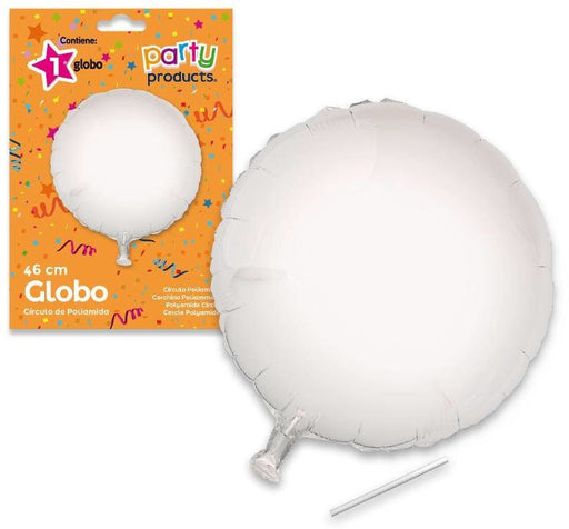 Party Products Round Polyamide Balloon, Silver, 46 cm