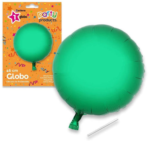 Party Products Round Polyamide Balloon, Green, 46 cm
