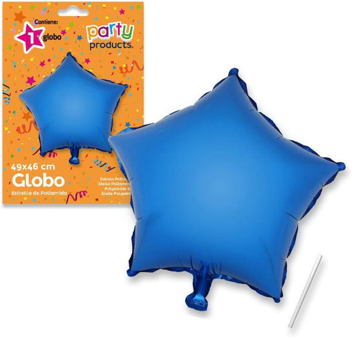 Party Products Star Shaped Polyamide Balloon, Blue, 49 x 46 cm