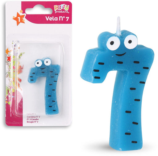 Party Products Fun Patterned Birthday Candle, Nr. 7, 1 ct