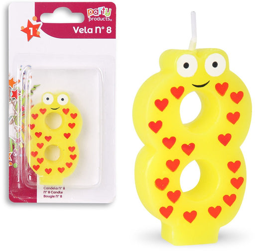Party Products Fun Patterned Birthday Candle, Nr. 8, 1 ct