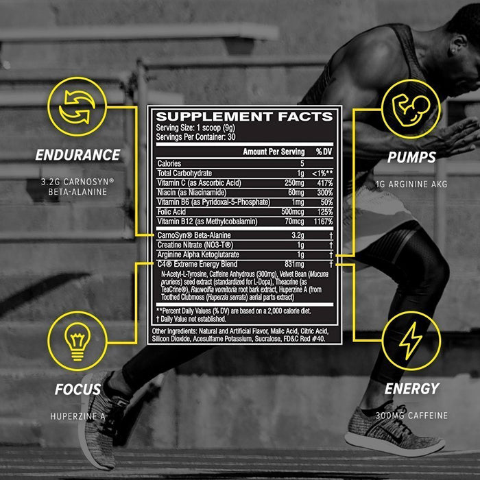 Cellucor C4 Extreme Energy Pre Workout, Icy Blue Razz, 180 gr