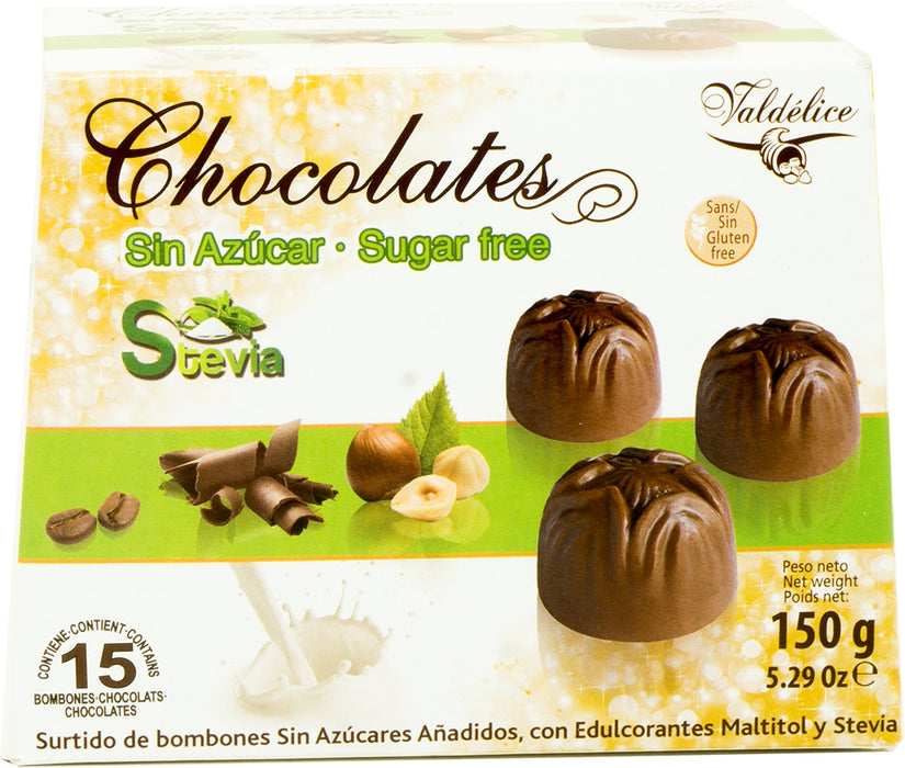 Valdelice Sugar Free Hazelnut Chocolates with Stevia, 150 gr