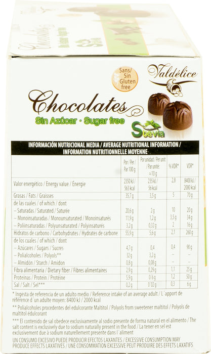 Valdelice Sugar Free Hazelnut Chocolates with Stevia, 150 gr