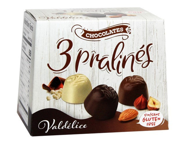 Valdelice 3 Pralines Chocolates , 75 gr