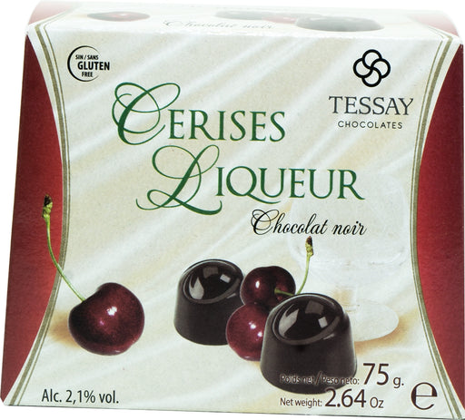 Tessay Dark Chocolate with Cherry Liqueur, 2.1% Vol., 75 gr