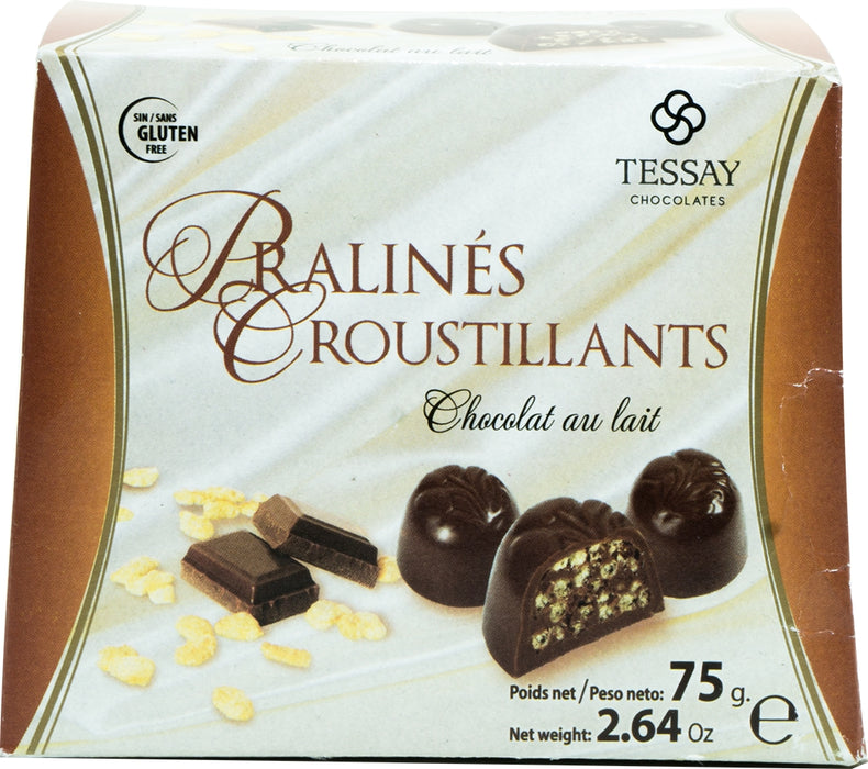 Tessay Crisp Milk Chocolate Pralines, 75 gr