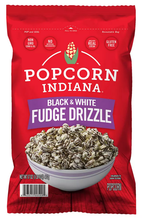 Popcorn Indiana Black & White Drizzlecorn , 17 oz