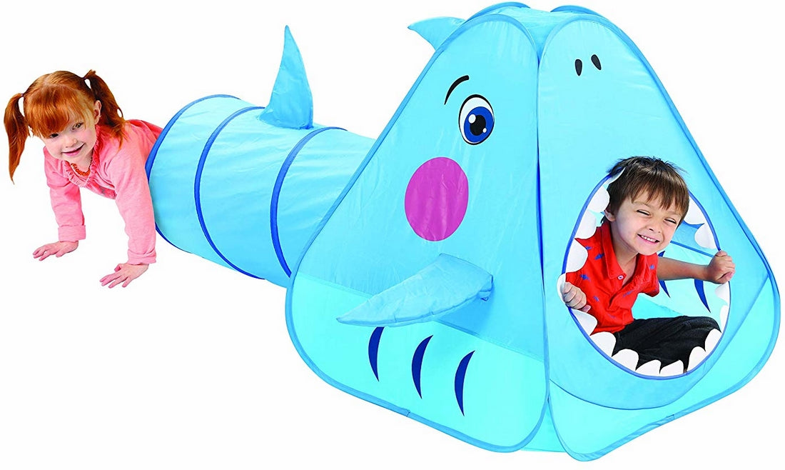 E.P. Indoor & Outdoor Shark Play Tent with Tunnel, 2.35 lbs