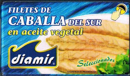 Diamir Mackerel Fillets in Vegetable Oil, 90 gr