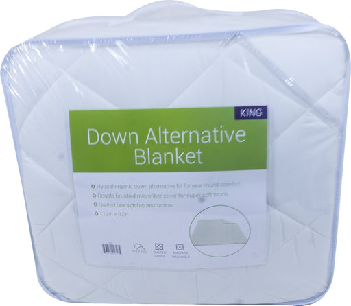 Down Alternative King Size Blanket, Ivory, 112 x 92 inch